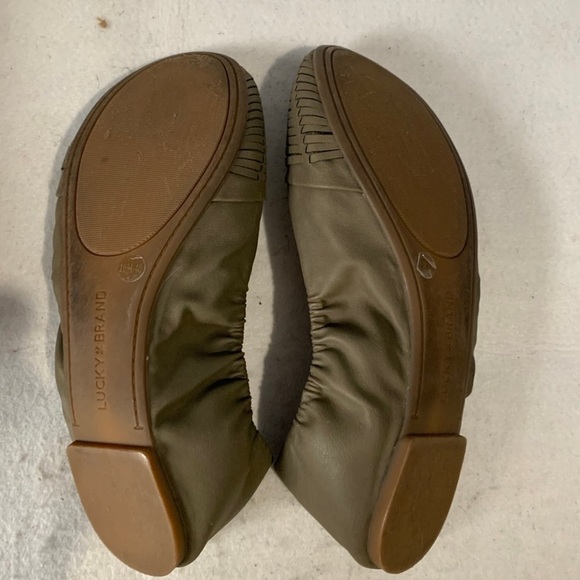 Lucky Brand Emmie Olive Green Woven Ballet Flats - Picture 7 of 7